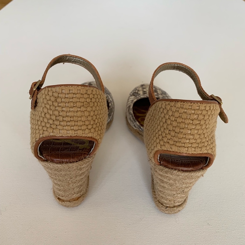 Sam Edelman Leather Python Wedge Espadrille 9.5 - image 4